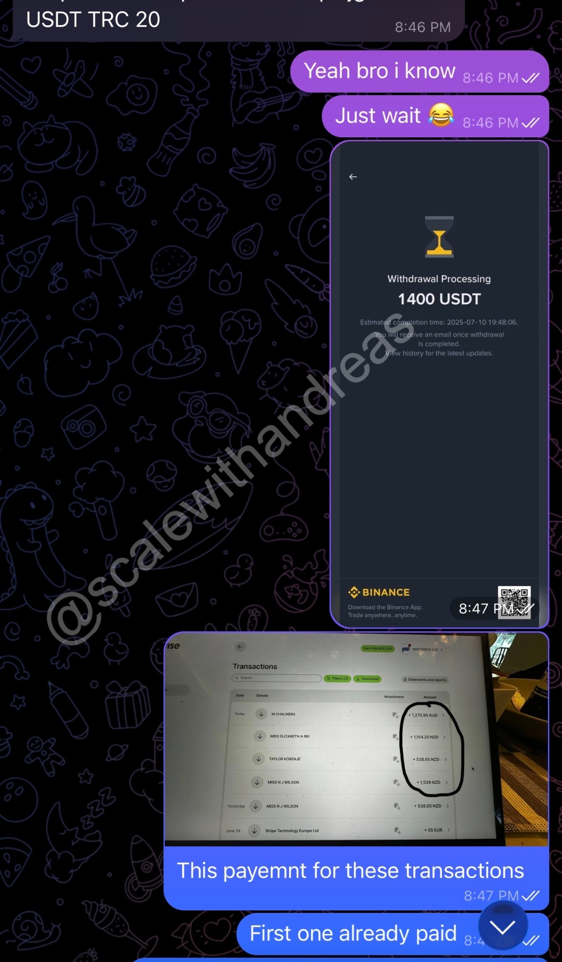 Anonymous client testimonial screenshot